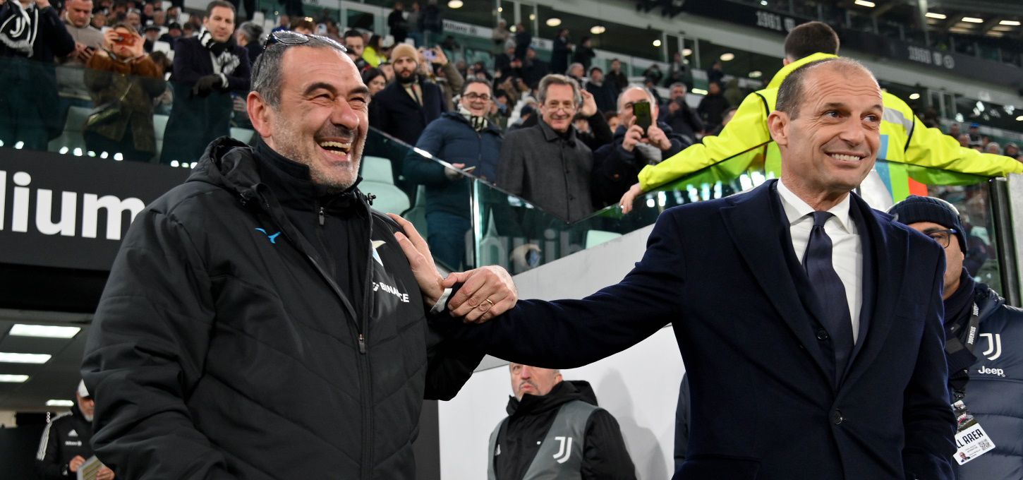 Maurizio Sarri (Lazio) e Massimiliano Allegri (Juventus)