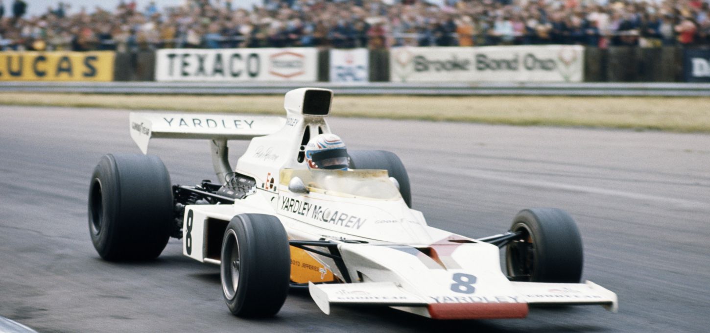 Peter Revson drives to victory at the British Grand Prix on 14 July 1973 at Silverstone.