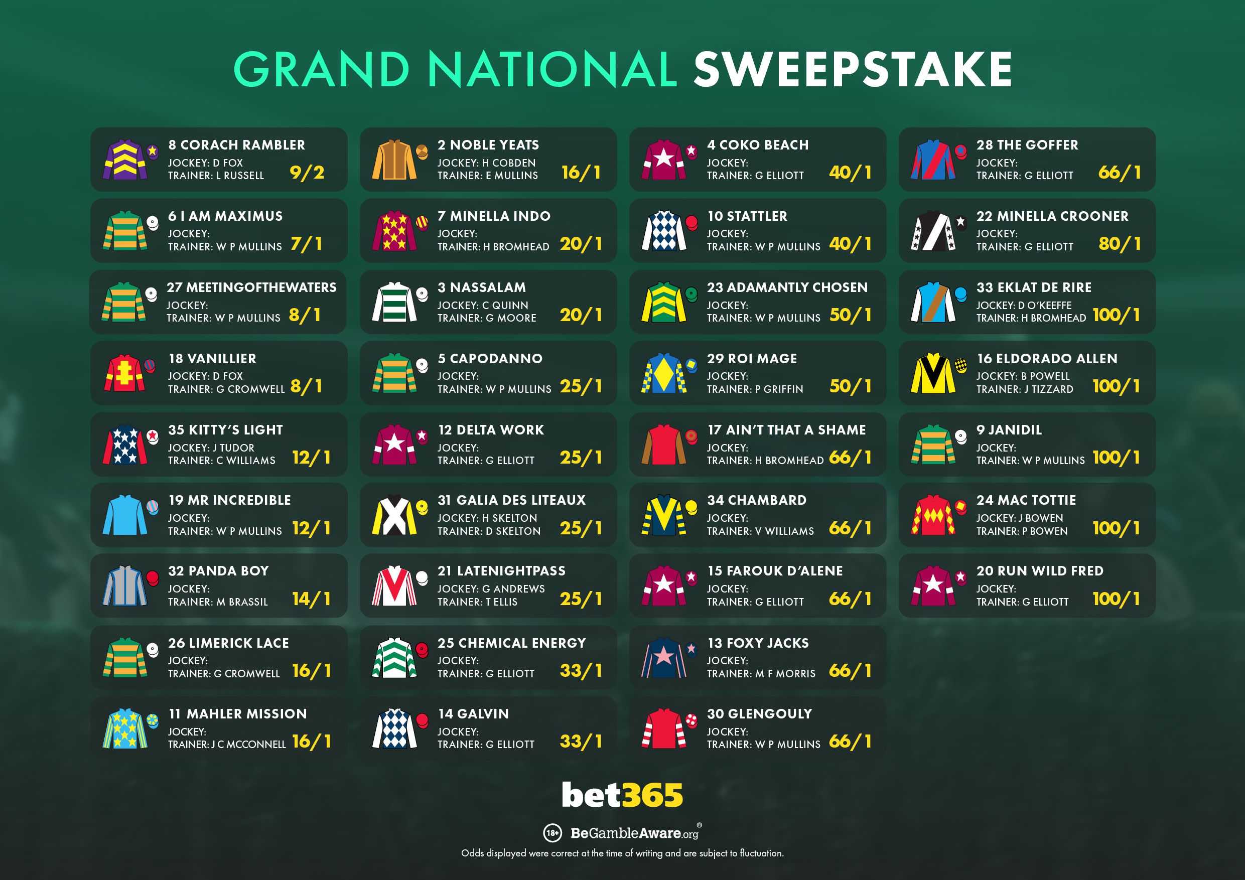 Grand National 2024 Print your own sweepstake ahead of Aintree