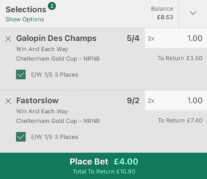 Each Way Betting