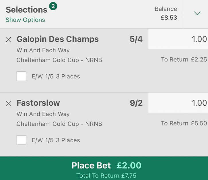 Each Way Betting