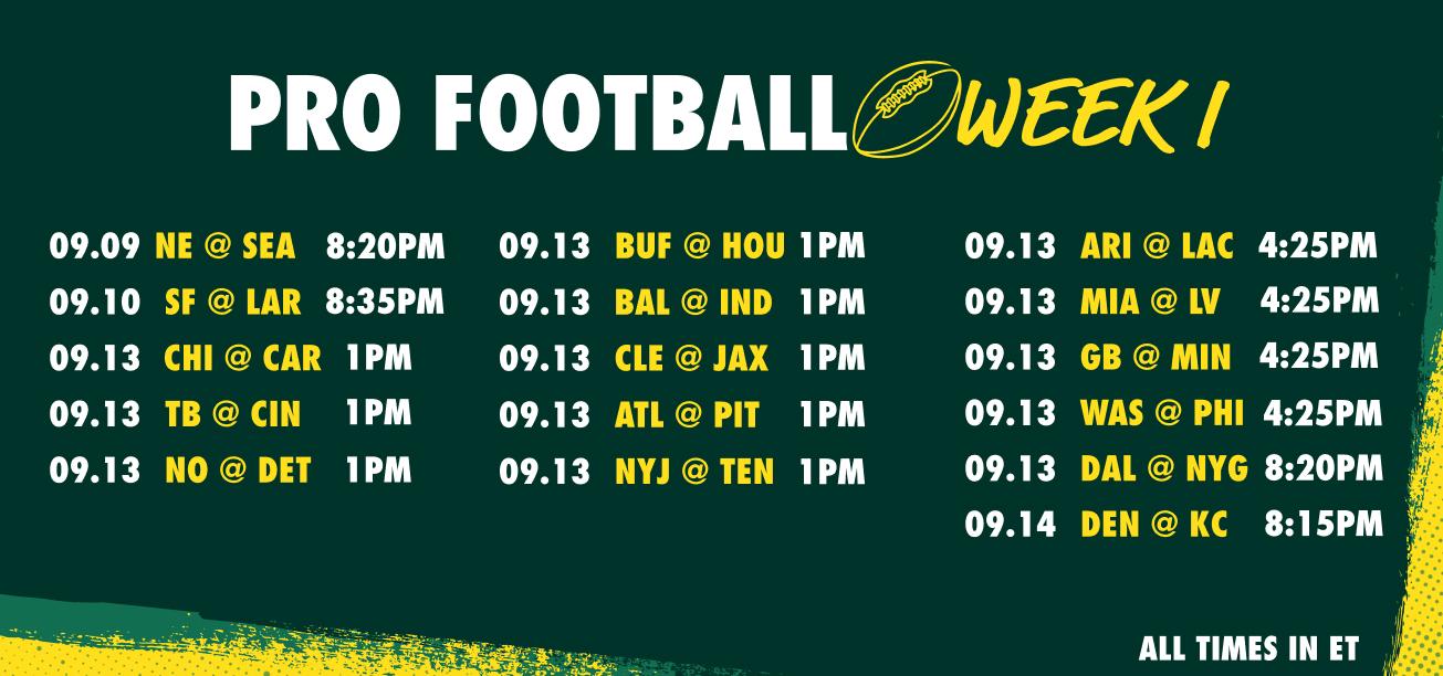 NFL Week 1 Schedule