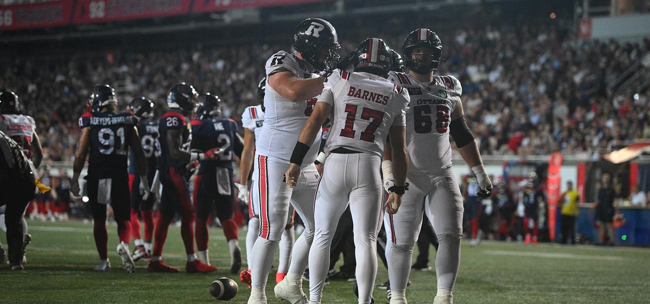 Bryson Barnes (#17) of the Ottawa Redblacks